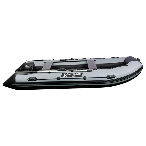 Надувная лодка RiverBoats RB 410 НДНД (серо-красный), Цвет.: серо-красный, Материал: баллоны 1100 гр/м2; дно 1300 гр/м2, фото , изображение 2