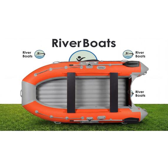 Надувная лодка RiverBoats RB 410 НДНД (серо-тиффани), Цвет.: серо-тиффани, Материал: баллоны 1100 гр/м2; дно 1300 гр/м2, фото , изображение 13