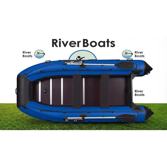 Надувная лодка RiverBoats RB 410 Киль с фальшбортом (черно-серый), Цвет.: черно-серый, фото , изображение 21
