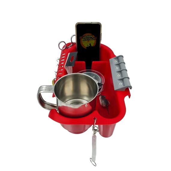 Органайзер в лодку ПВХ БА красный с серым креплением, Цвет.: красный с серым, фото 