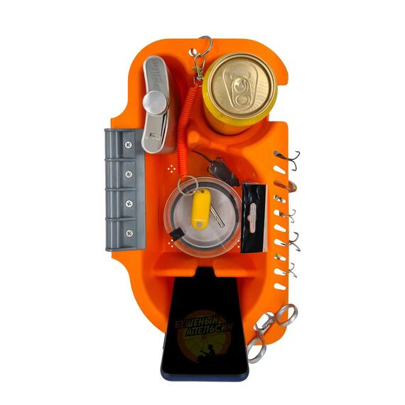 Органайзер в лодку ПВХ БА оранжевый с серым креплением, Цвет.: оранжевый с серым, фото , изображение 4