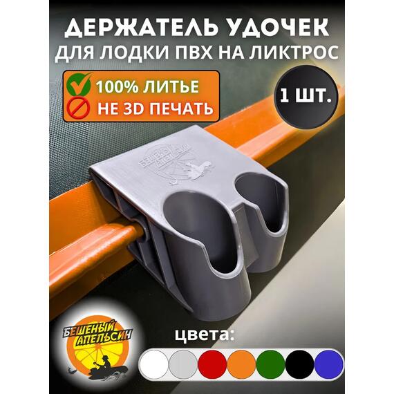 Держатель удочки на ликтрос двойной БА Mini серый, Цвет.: серый, фото 