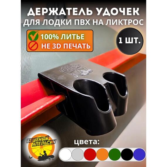 Держатель удочки на ликтрос двойной БА Mini черный, Цвет.: черный, фото 