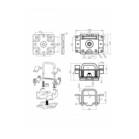 Хомут поворотный для подкатного колеса прицепа усиленный 48мм БА, фото , изображение 5
