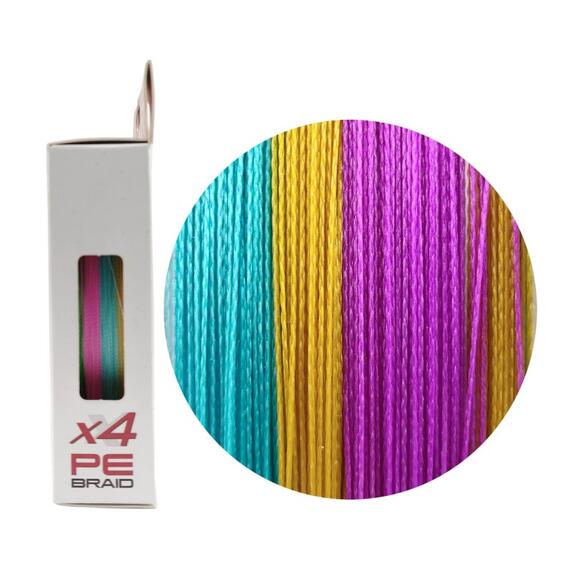Шнур RUZZA X4 150м Multicolor 0,12мм 6,4кг/14lb, Цвет.: разноцветный, Диаметр лески: 0,12 мм, Размотка: 150 м, фото , изображение 3