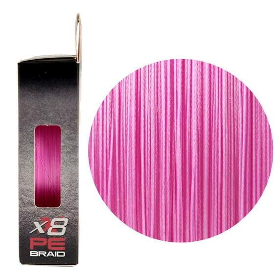 Шнур RUZZA X8 150м Pink 0,10мм 6,8кг/15lb, Цвет.: розовый, Диаметр лески: 0,10 мм, Размотка: 150 м, фото , изображение 3