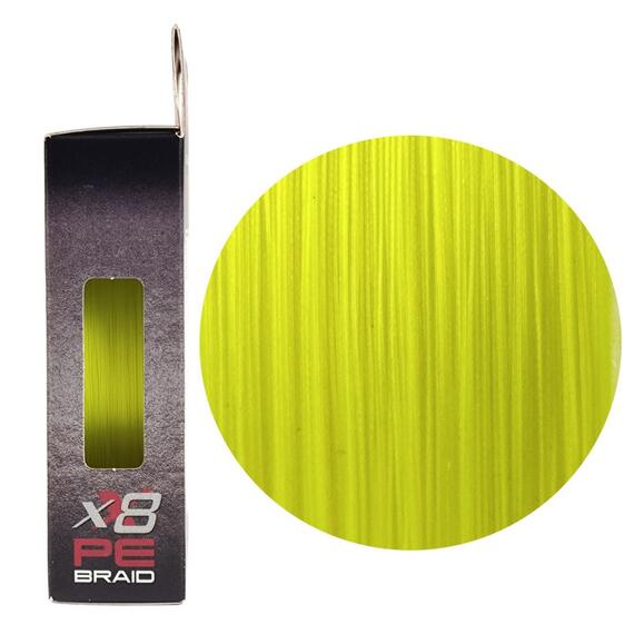 Шнур RUZZA X8 150м Fluo Yellow 0,14мм 11,3кг/25lb, Цвет.: желтый, Диаметр лески: 0,14 мм, Размотка: 150 м, фото , изображение 3