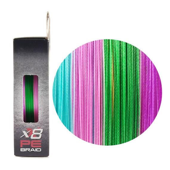 Шнур RUZZA X8 150м Multicolor 0,12мм 9,1кг/20lb, Цвет.: разноцветный, Диаметр лески: 0,12 мм, Размотка: 150 м, фото , изображение 3