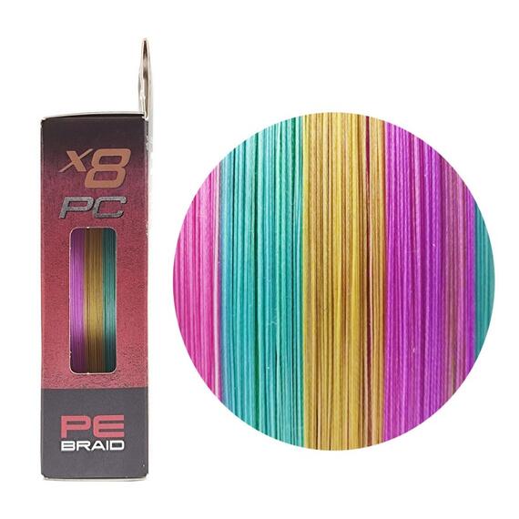 Шнур RUZZA X8 PC 150м Multicolor 0,185мм 8,2кг/18lb, Цвет.: разноцветный, Диаметр лески: 0,185 мм, Размотка: 150 м, фото 