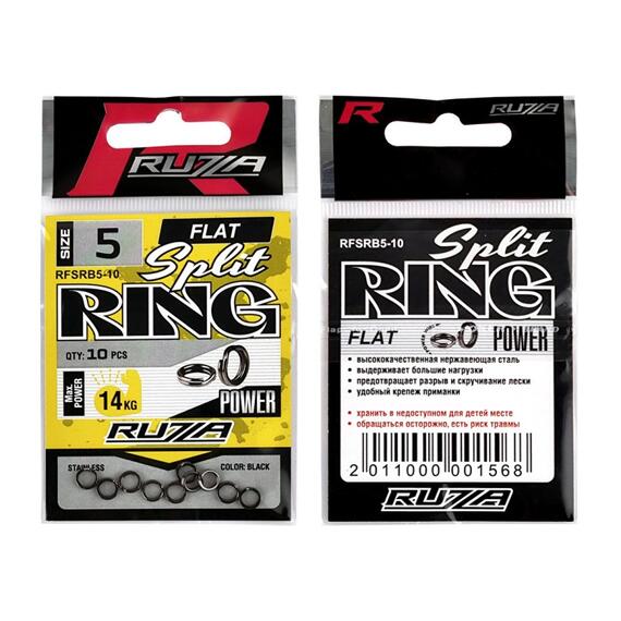 Кольцо заводное RUZZA Flat Split Ring Black №5 , фото , изображение 2