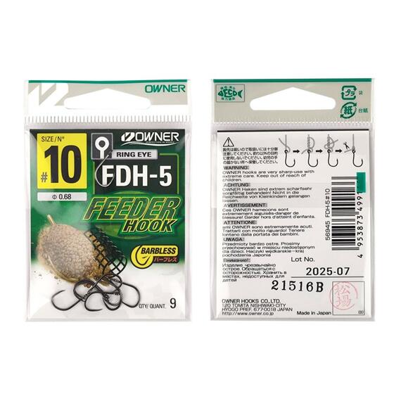 Крючок OWNER Feeder Hook FDH-5 BC №10 9шт (УШКО), Размер.: 10, фото , изображение 2