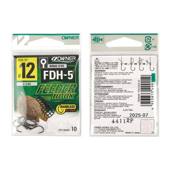 Крючок OWNER Feeder Hook FDH-5 BC №12 10шт (УШКО), Размер.: 12, фото , изображение 2