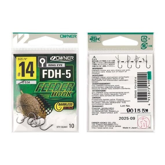 Крючок OWNER Feeder Hook FDH-5 BC №14 10шт (УШКО), Размер.: 14, фото , изображение 2