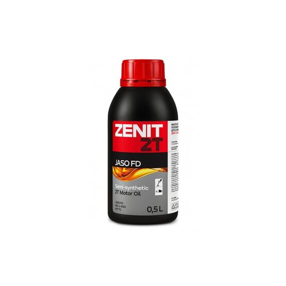 Масло моторное полусинтетическое для 2-тактных двигателей ZENIT 2T JASO FD, 0,5 л, Объем, л.: 0,5, фото 
