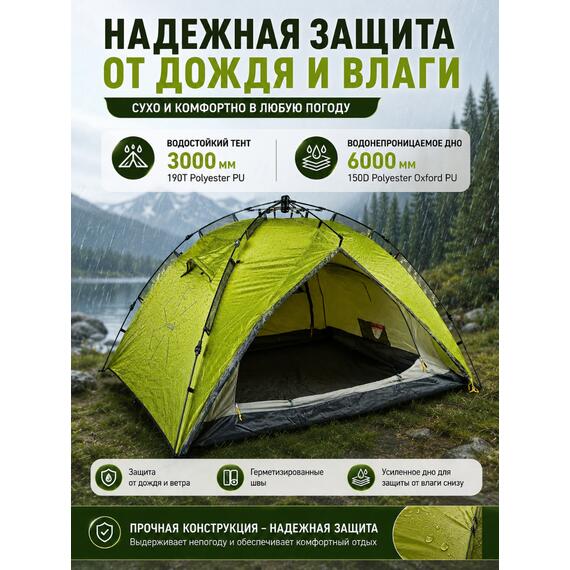 Туристическая 3-х местная палатка NORFIN TENCH 3 NF-10402, фото , изображение 5