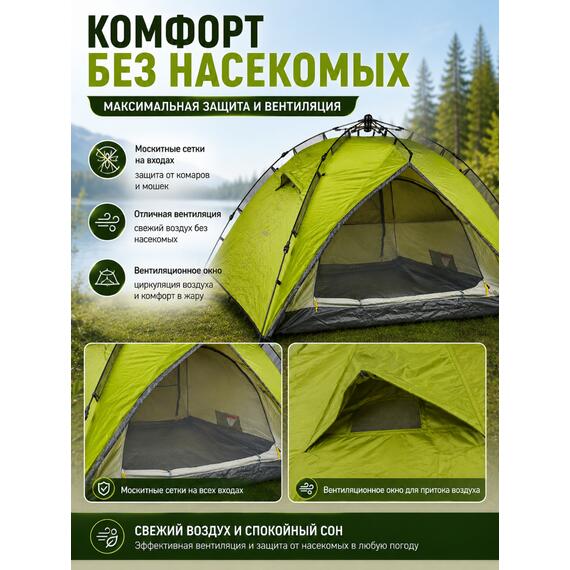 Туристическая 3-х местная палатка NORFIN TENCH 3 NF-10402, фото , изображение 6