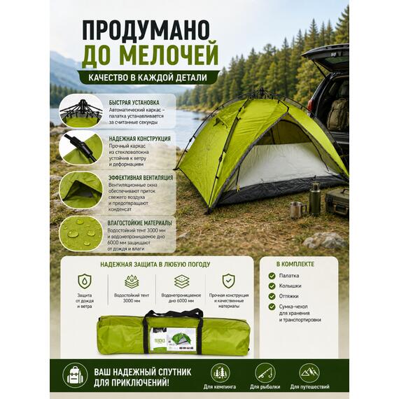 Туристическая 3-х местная палатка NORFIN TENCH 3 NF-10402, фото , изображение 8