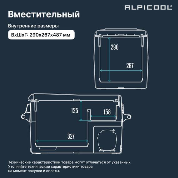 Автохолодильник Alpicool CF35 (12/24), фото , изображение 5