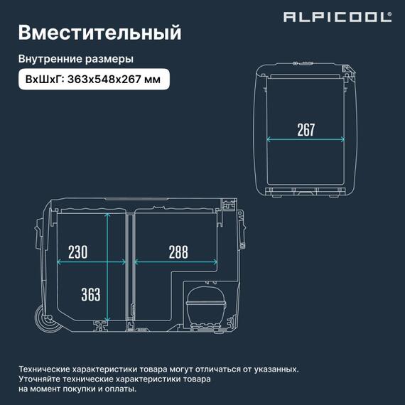 Автохолодильник Alpicool ET50 (12/24), фото , изображение 5