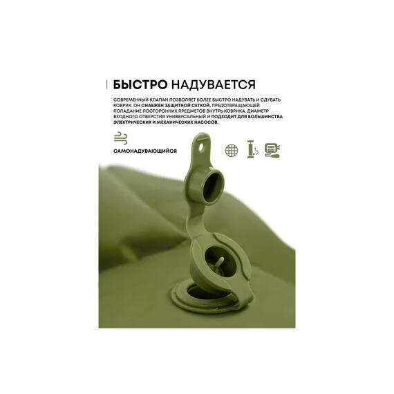 Коврик туристический RSP Sunny 75 Auto оливково-зеленый, Цвет.: оливково-зеленый, Длина, см.: 180, Толщина: 7,5 см, фото , изображение 2