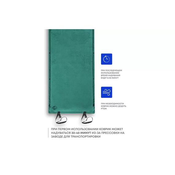 Коврик туристический RSP Velour 75 зеленый, Цвет.: зеленый, Длина, см.: 203, Толщина: 7,5 см, фото , изображение 3