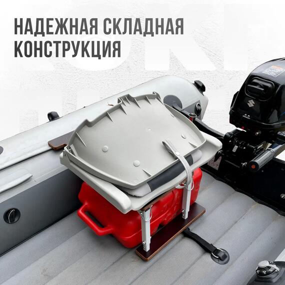 Кресло Кокпит Folding с рамой НДНД, нерж., винил, светло-серый/серый, фото , изображение 6