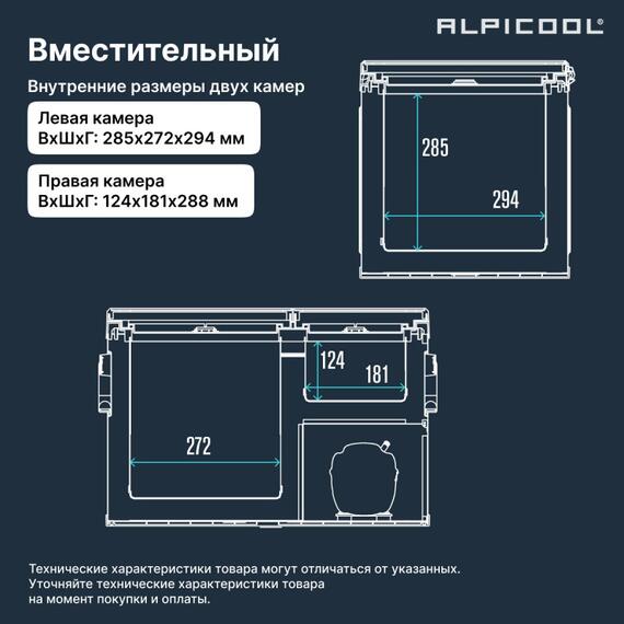 Автохолодильник Alpicool WH38 (12/24), Внутренний объем: 38 л, фото , изображение 11