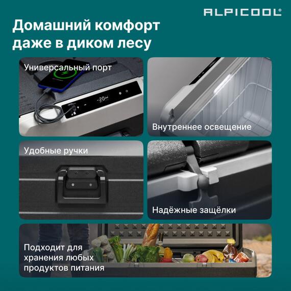 Автохолодильник Alpicool TS80 (12/24), фото , изображение 14