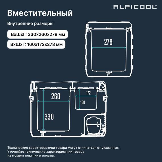 Автохолодильник Alpicool NLD45 (12/24), фото , изображение 5