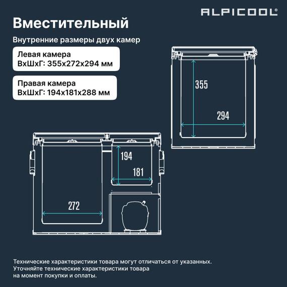 Автохолодильник Alpicool WH48 (12/24), Внутренний объем: 48 л, фото , изображение 13