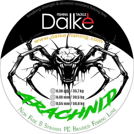 Плетеный шнур Dalke Fishing Arachnid зеленый 0,36 мм 35,7 кг 300 м, Цвет.: зеленый, Диаметр лески: 0,36 мм, Размотка: 300м, фото , изображение 3
