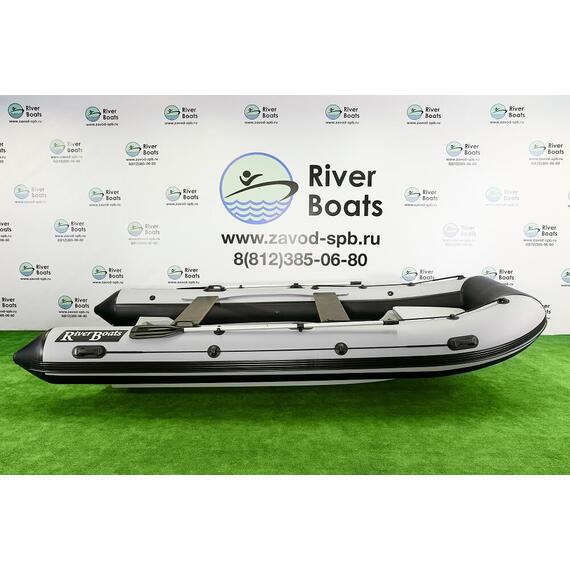 Надувная лодка РИБ RiverBoats RB 430 S Встроенный рундук (серо-красный), Цвет.: серо-красный, фото , изображение 7