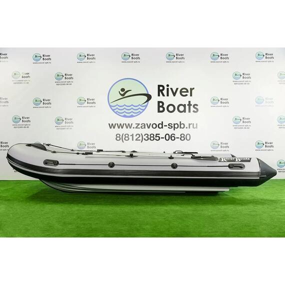Надувная лодка РИБ RiverBoats RB 430 S Встроенный рундук (серо-красный), Цвет.: серо-красный, фото , изображение 4