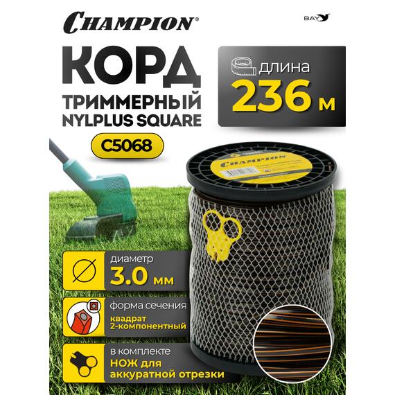 Корд триммерный Champion Nylplus Square 3мм*236м, фото 