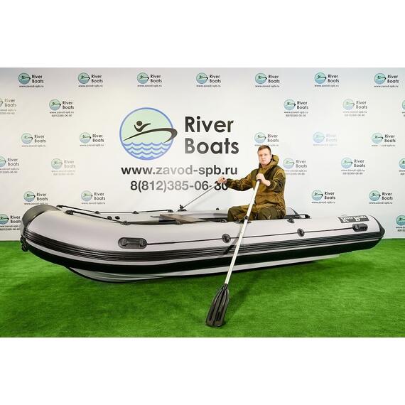 Надувная лодка РИБ RiverBoats RB 430 S Встроенный рундук (серо-красный), Цвет.: серо-красный, фото , изображение 23