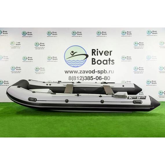 Надувная лодка РИБ RiverBoats RB 430 S Встроенный рундук (серо-оранжевый), Цвет.: серо-оранжевый, фото , изображение 5