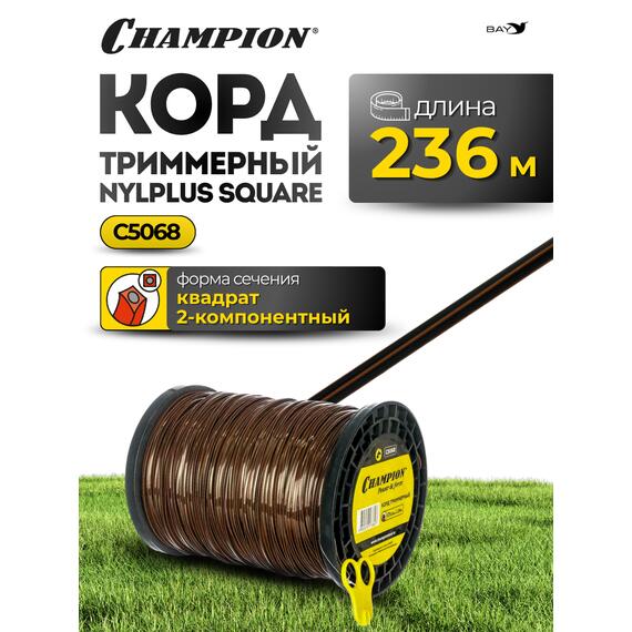 Корд триммерный Champion Nylplus Square 3мм*236м, фото , изображение 3