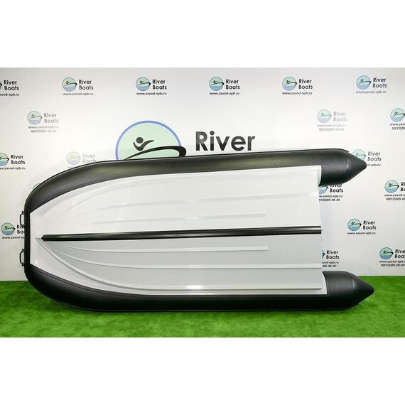Надувная лодка РИБ RiverBoats RB 430 S Встроенный рундук (серо-красный), Цвет.: серо-красный, фото , изображение 3