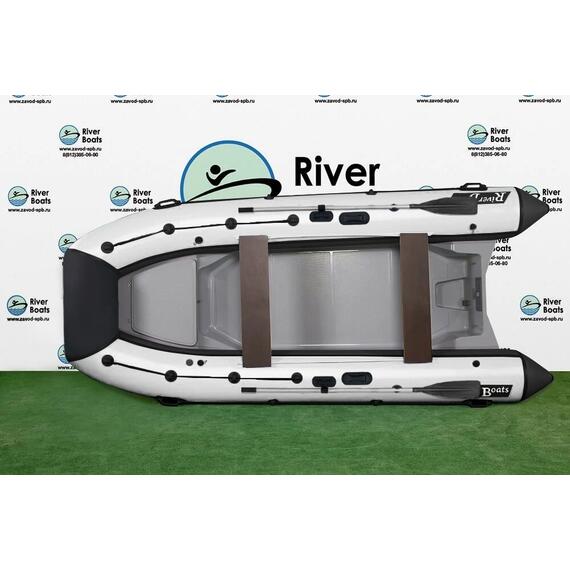 Надувная лодка РИБ RiverBoats RB 380 NEW Встроенный рундук (черно-белый), Цвет.: черно-белый, фото , изображение 2
