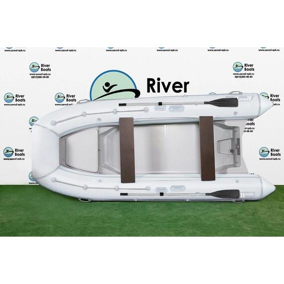 Надувная лодка РИБ RiverBoats RB 380 NEW Встроенный рундук (белый), Цвет.: белый, фото 