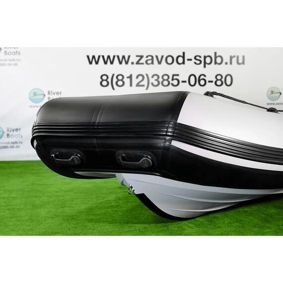 Надувная лодка РИБ RiverBoats RB 430 S Встроенный рундук (серо-красный), Цвет.: серо-красный, фото , изображение 9