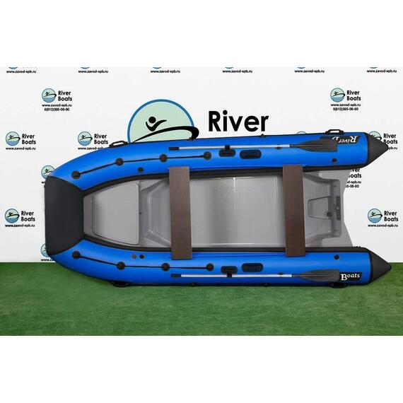 Надувная лодка РИБ RiverBoats RB 380 NEW Встроенный рундук (черно-синий), Цвет.: черно-синий, фото , изображение 2