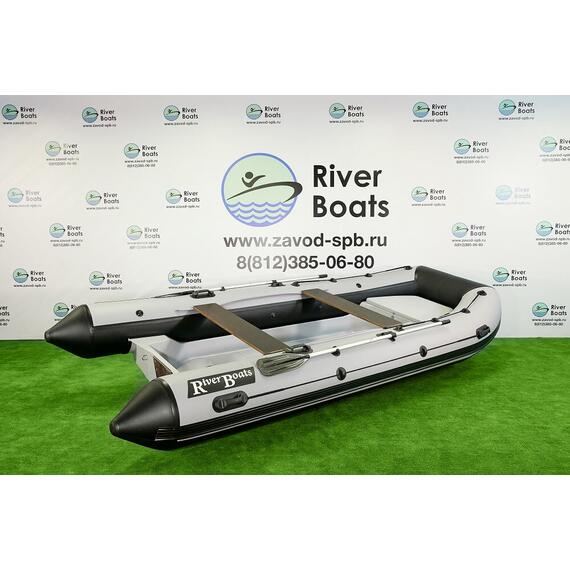 Надувная лодка РИБ RiverBoats RB 430 S Встроенный рундук (серо-красный), Цвет.: серо-красный, фото , изображение 8
