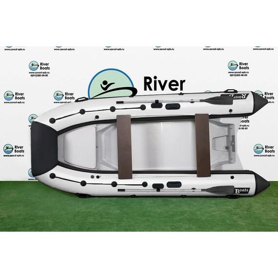 Надувная лодка РИБ RiverBoats RB 380 NEW Встроенный рундук (черно-белый), Цвет.: черно-белый, фото 