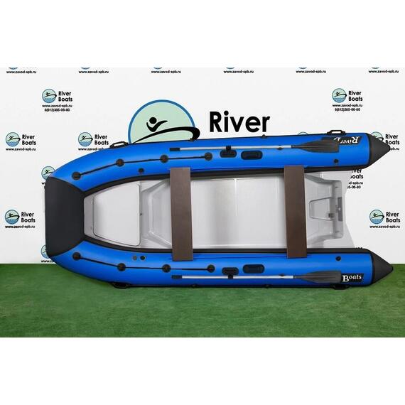 Надувная лодка РИБ RiverBoats RB 380 NEW Встроенный рундук (черно-синий), Цвет.: черно-синий, фото 