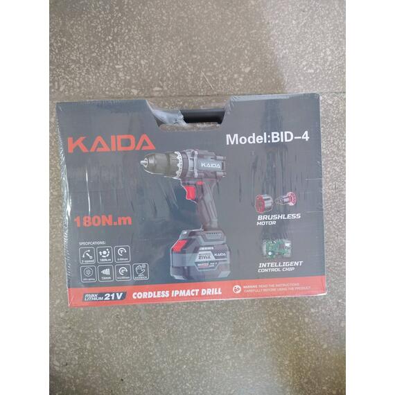 Шуруповерт-электробур Kaida BID 4, 21V, 180 Нм, 2 х 8Ah в кейсе, фото , изображение 2