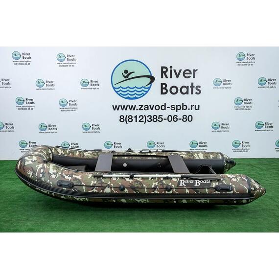 Надувная лодка РИБ RiverBoats RB 430 L Встроенный рундук (камуфляж), фото 