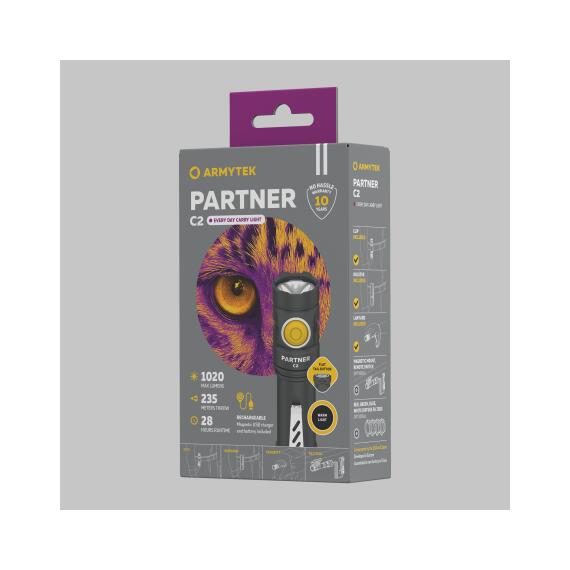 Фонарь Armytek Partner C2 Magnet USB Warm, фото , изображение 4