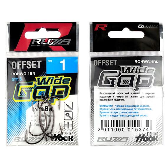 Крючок офсетный RUZZA Offset Hook Wide Gap №1 , Размер.: №1, фото , изображение 2