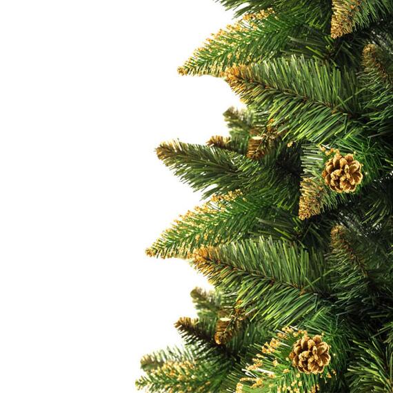 Ель (сосна) новогодняя искусственная Снежная Королева с золотым напылением 180 см GrandSITI